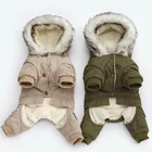 Одежда для домашних питомцев, зимняя теплая зеленая куртка для собак, комбинезон, утепленная одежда для йоркширских звеньев, куртки