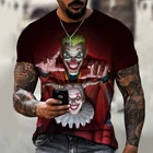 Футболка мужская с круглым вырезом, модная дышащая повседневная Уличная одежда с объемным принтом темного черепа, развлечение, размер XL, лето