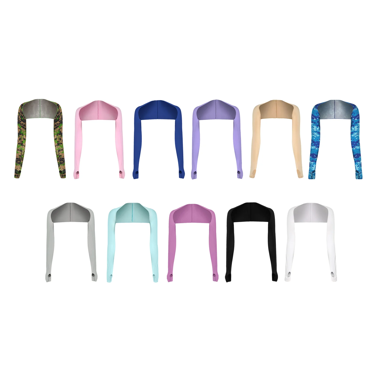 

Cooling Shawl Arm Sleeves with Finger Hole Sun Protection Golf Riding Hiking