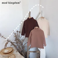 mudkingdom fashion girl undershirts solid turtleneck long sleeve thermal underwear kids tops for girls autumn winter clothes