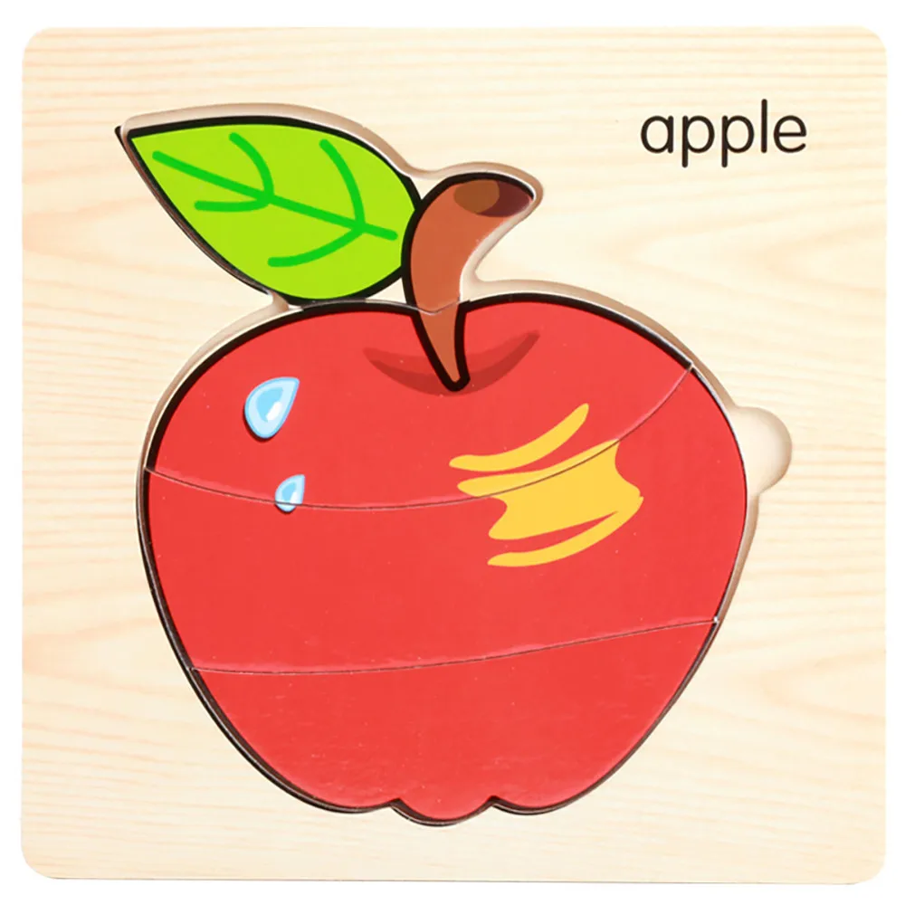Baby Kids Training Toy Gift Fruit Cognitive Puzzle Card Educational Wooden Toys Parent-child Interactive Game #A |