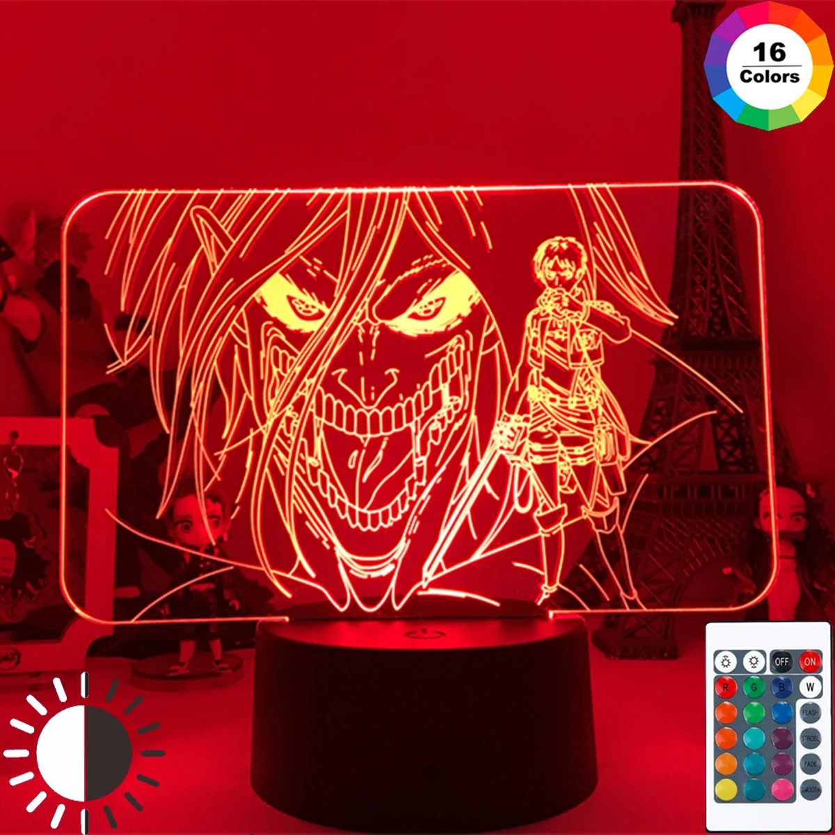 

NEWEST Acrylic 3d Lamp LED Night Light Anime Attack on Titan Levi Ackerman for Home Room Decor Light Child Gift Attack on Titan