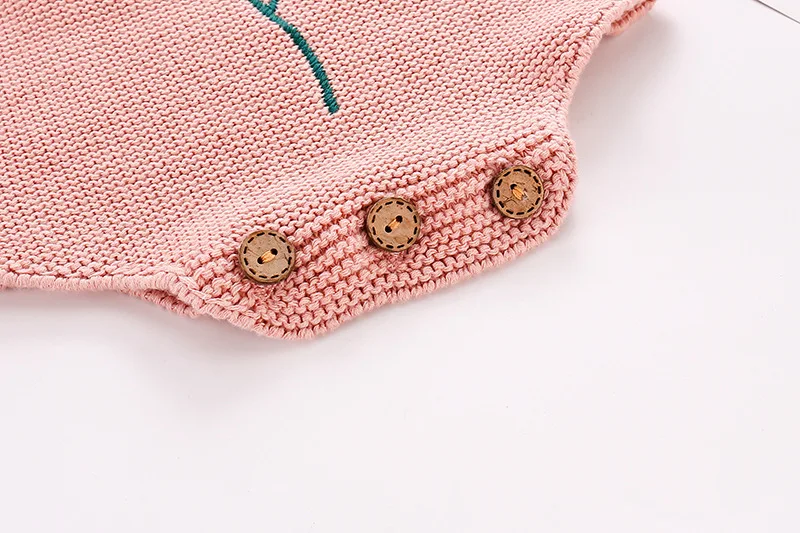 

2020 Autumn Winter New Newborn Knitted Rompers Clothes Baby Girls Cotton Sleeveless Jumpsuits Sunflower Toddler Infant Overalls