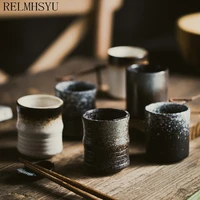 1pc relmhsyu japanese style ceramic retro small wine sake cup home stoneware cooking tea cups drinkware