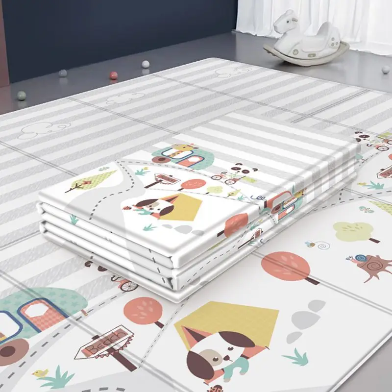 Складной мультяшный детский игровой коврик 200*180 см LDPE коврик-пазл для лазания