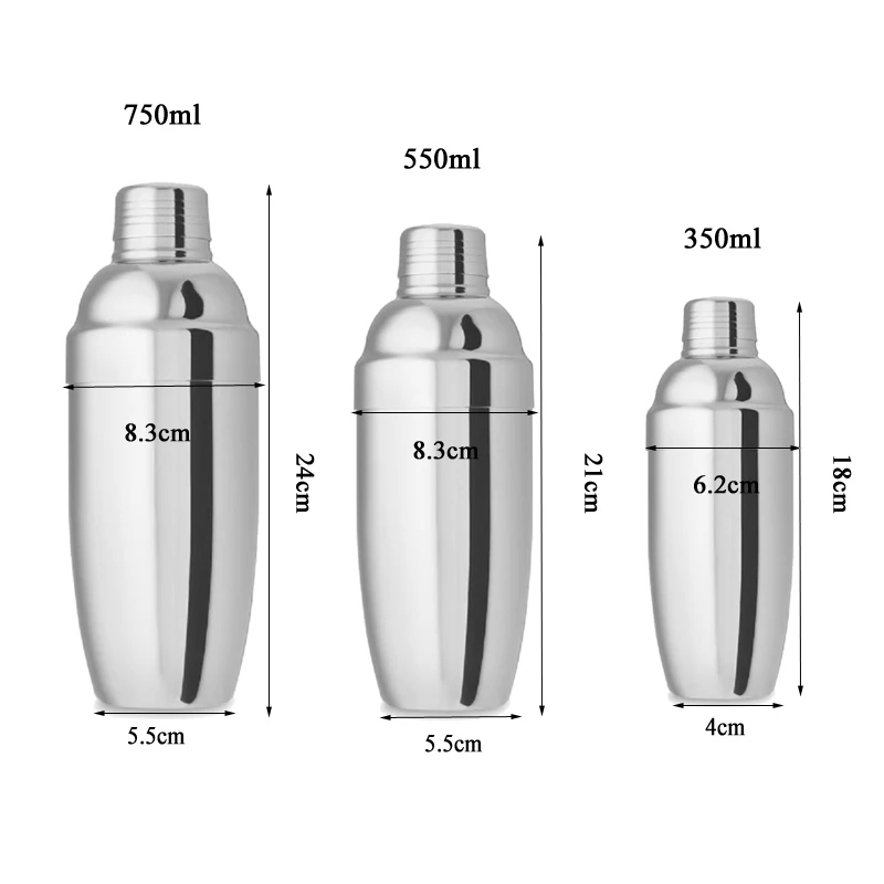 

Stainless Steel Cocktail Shaker Mixer Wine Martini Boston Shaker for Bartender Drink Party Bar Tools 1000ML Wine Bottle