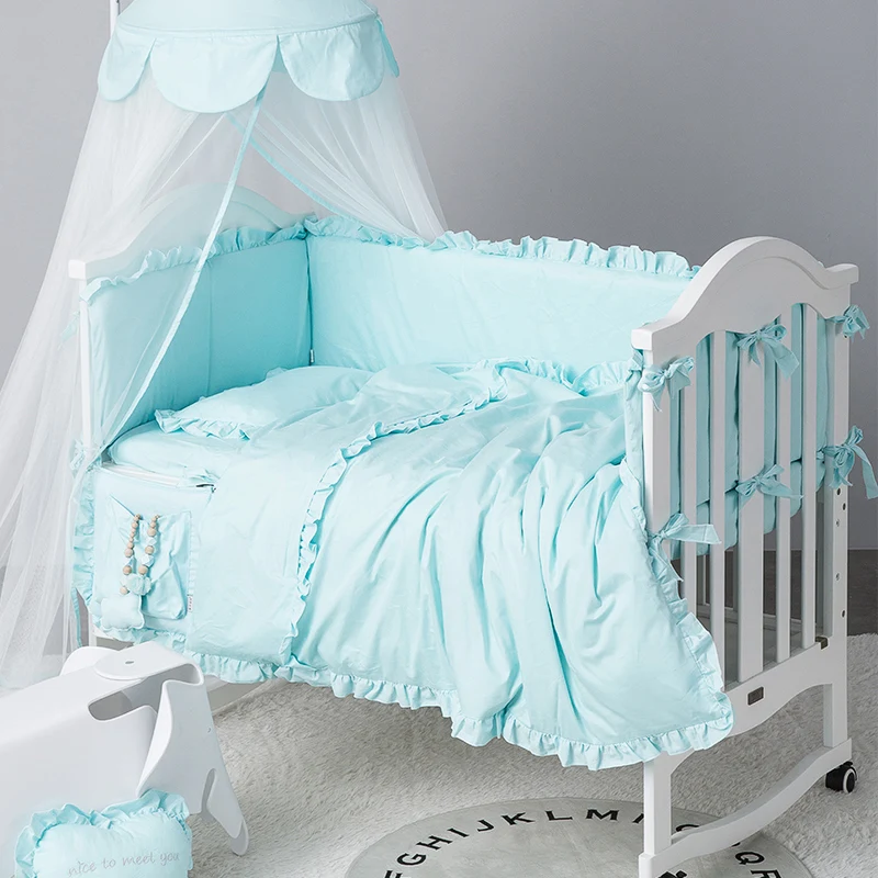 7 шт./компл. постельные принадлежности для малышей органайзер кроватки Комплект