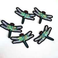 5pclot dragonfly embroidery patches for clothing embroidered iron on patch for clothes ironing applique parches for jacket