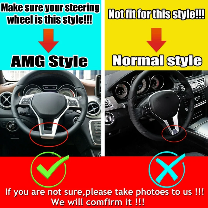 

Car Steering Wheel Frame Trim Cover for Mercedes Benz C E CLA CLASS W204 W212 W117 C172 C218 2012-2014 for AMG Style