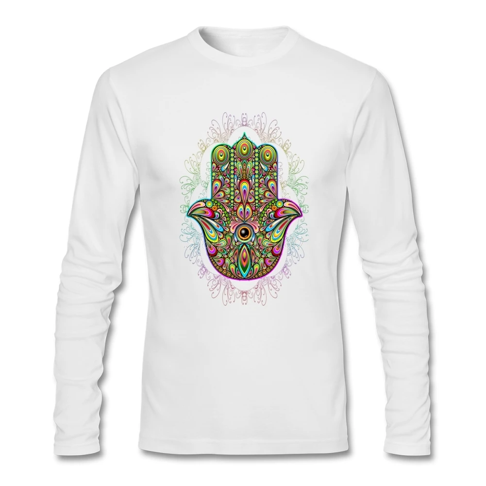 Ручной амулет психоделический футболка с длинным рукавом на заказ мужские