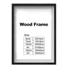 Классическая фоторамка из натурального дерева, А4, А3, черная, белая, кофейная, деревянная, сертифицированная рамка для фотографий, Постер, настенная рамка