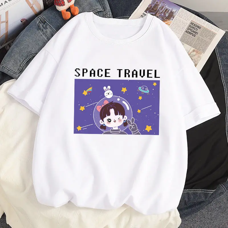 

Футболка женская свободного покроя с коротким рукавом, 100% хлопок