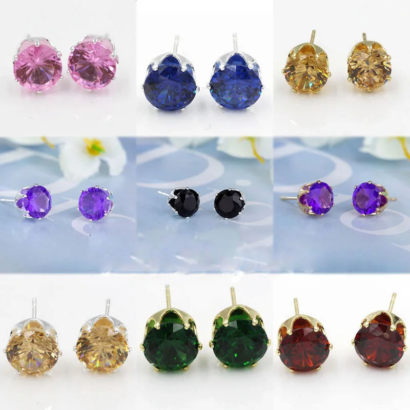 

Sailing Rain 925 Silver Stud Earrings Women Female Plant Fruit Crystal Earring Girls Birthday Party Gift Hip Hop Earings