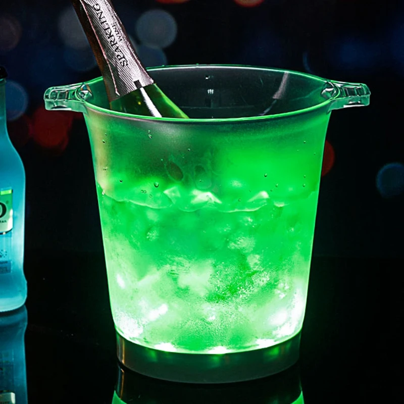 

Color Changing LED Wine Set Home Bar Waterproof Plastic Party Ice Bucket Colored Beer Cocktail Light The Night Champagne Bucket