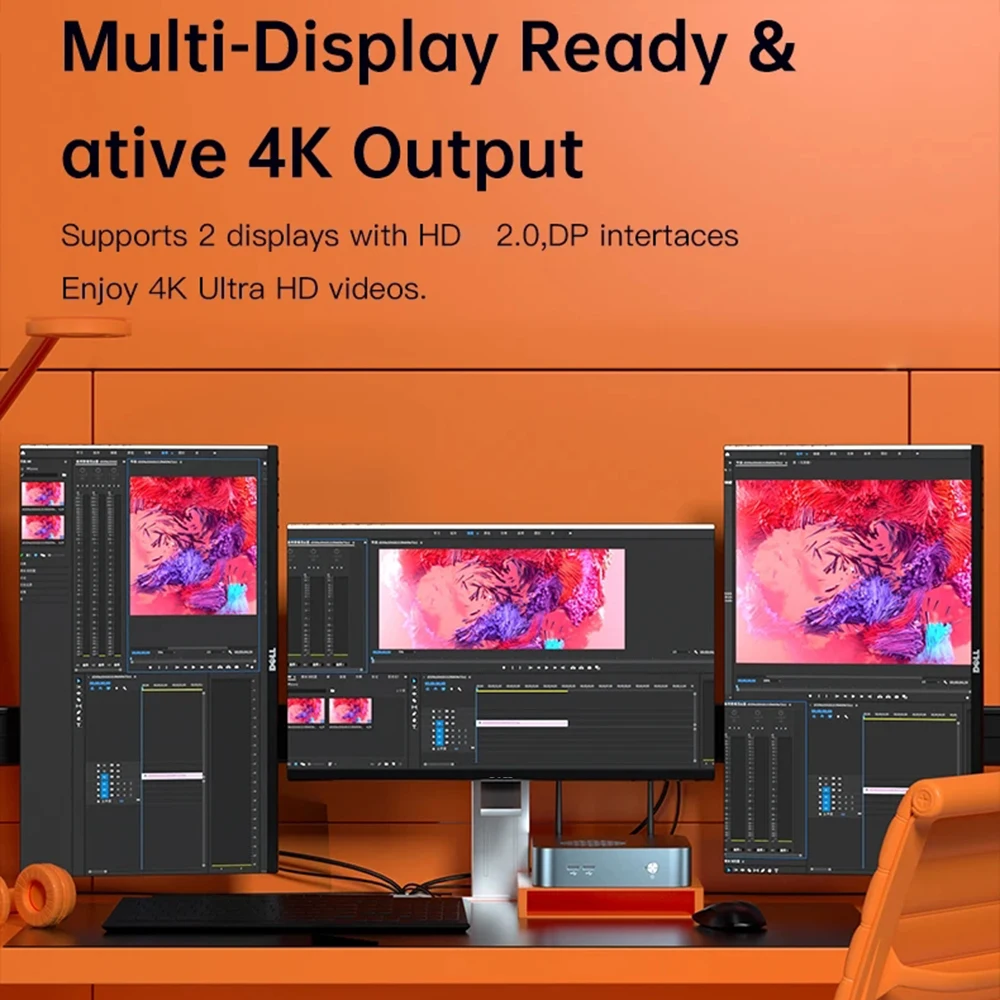 Online MN48H AMD Ryzen 7 4800H 16GB/32GB DDR4-3200 512GB/1T M.2 NVME SSD Octa Core 2,9 GHz-4,2 GHz PC Gaming Mini Computer WiFi 6 BT 5,1