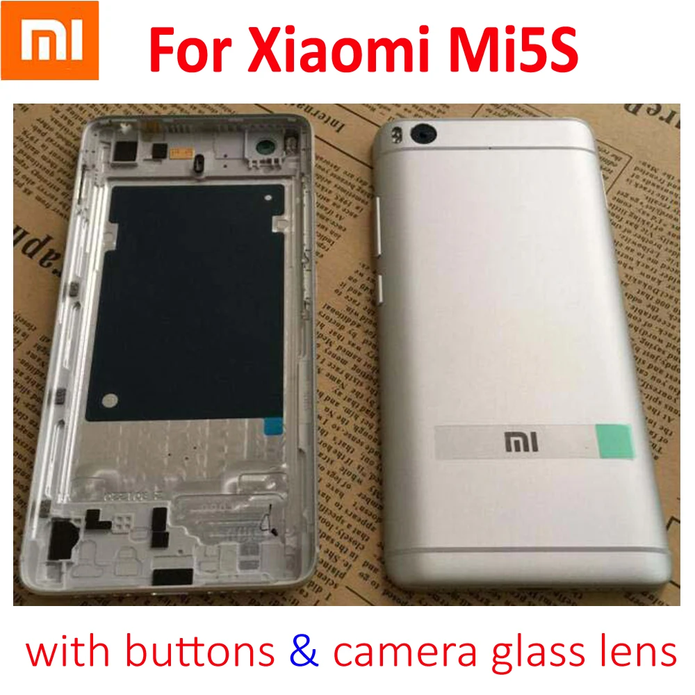 Оригинальный Для Xiaomi Mi5S M5S Mi 5S батарея задняя крышка двери корпус с кнопками