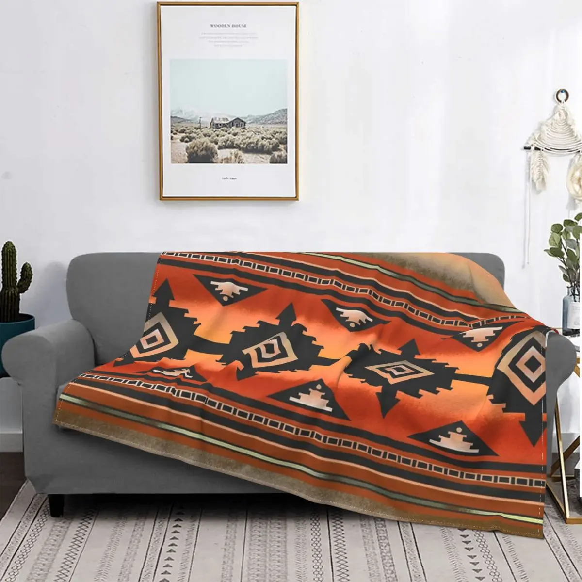 

Canyon Navajo Rust Blanket Bedspread Bed Plaid Throw Bed Blankets Thermal Blanket Weighted Blanket