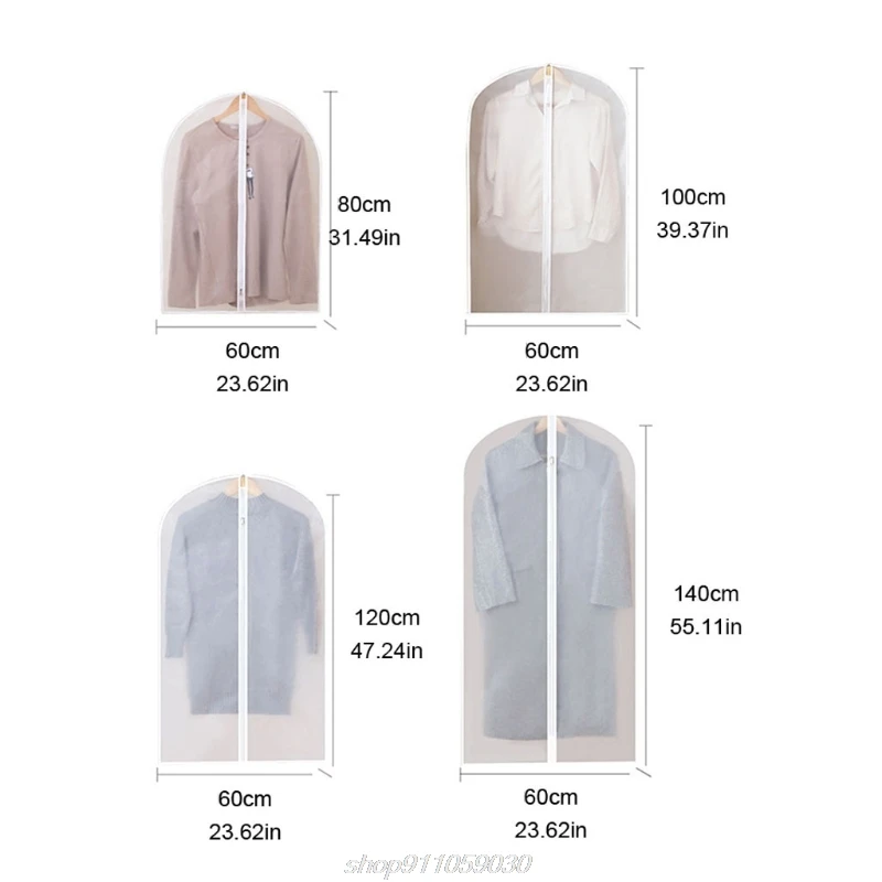 

6Pcs Full Zipper Translucent Clothes Cover Protector Dustproof Hanging Clothing Storage Bag Waterproof BreathableM24 21 Dropship
