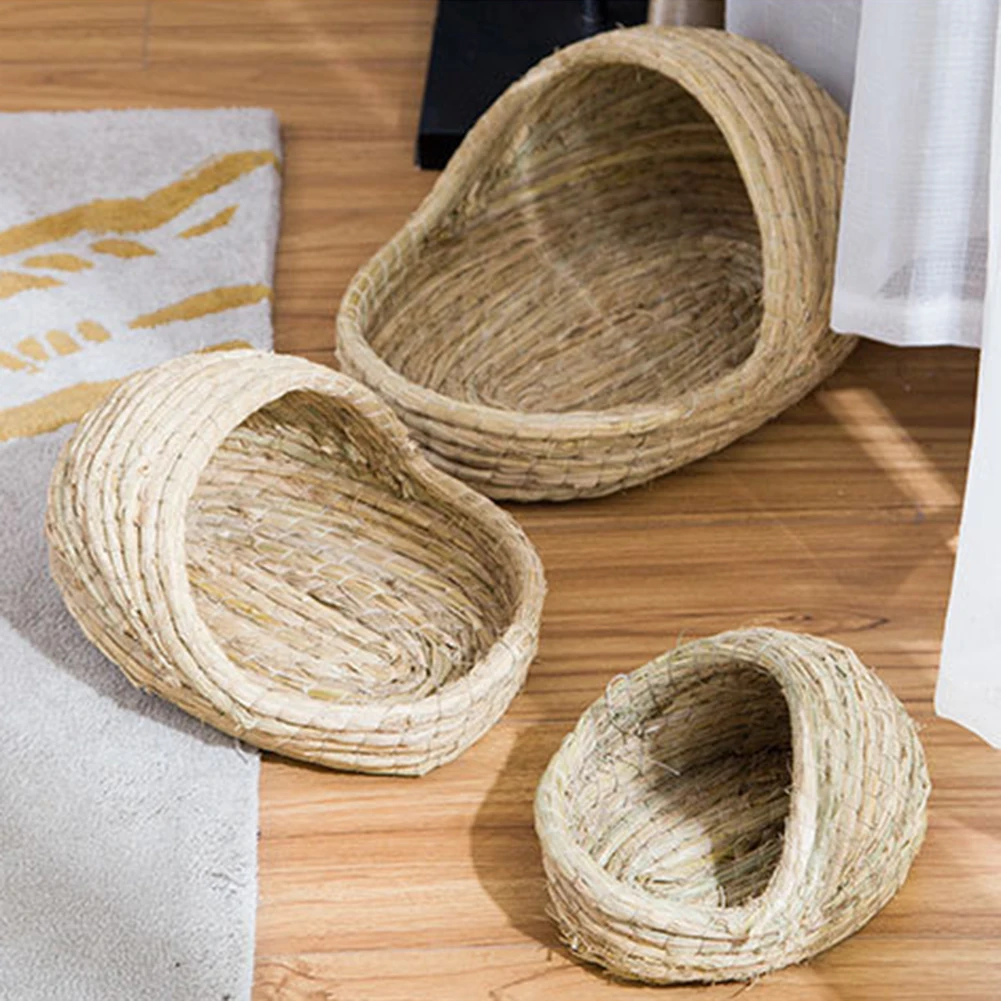 Клетка для домашних животных кролик хомяк гнездо трава плетеные тапки форма