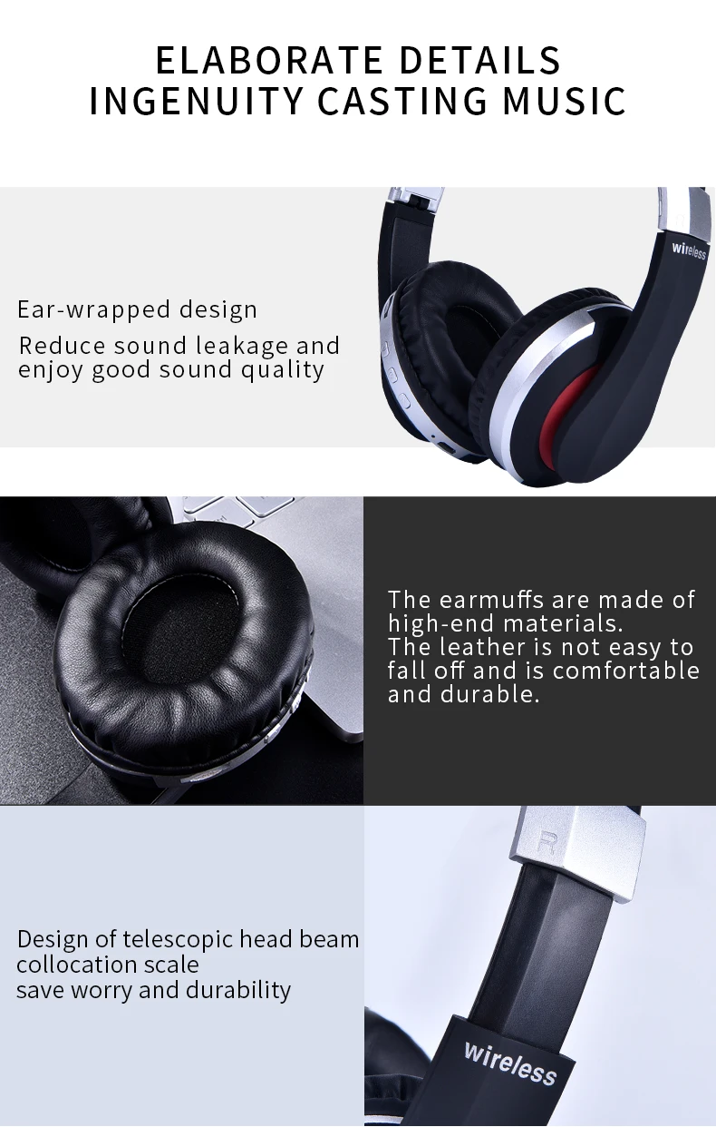 MH7 беспроводные наушники Bluetooth гарнитура Складные стерео игровые наушники с микрофоном Поддержка TF карты для IPad мобильного телефона