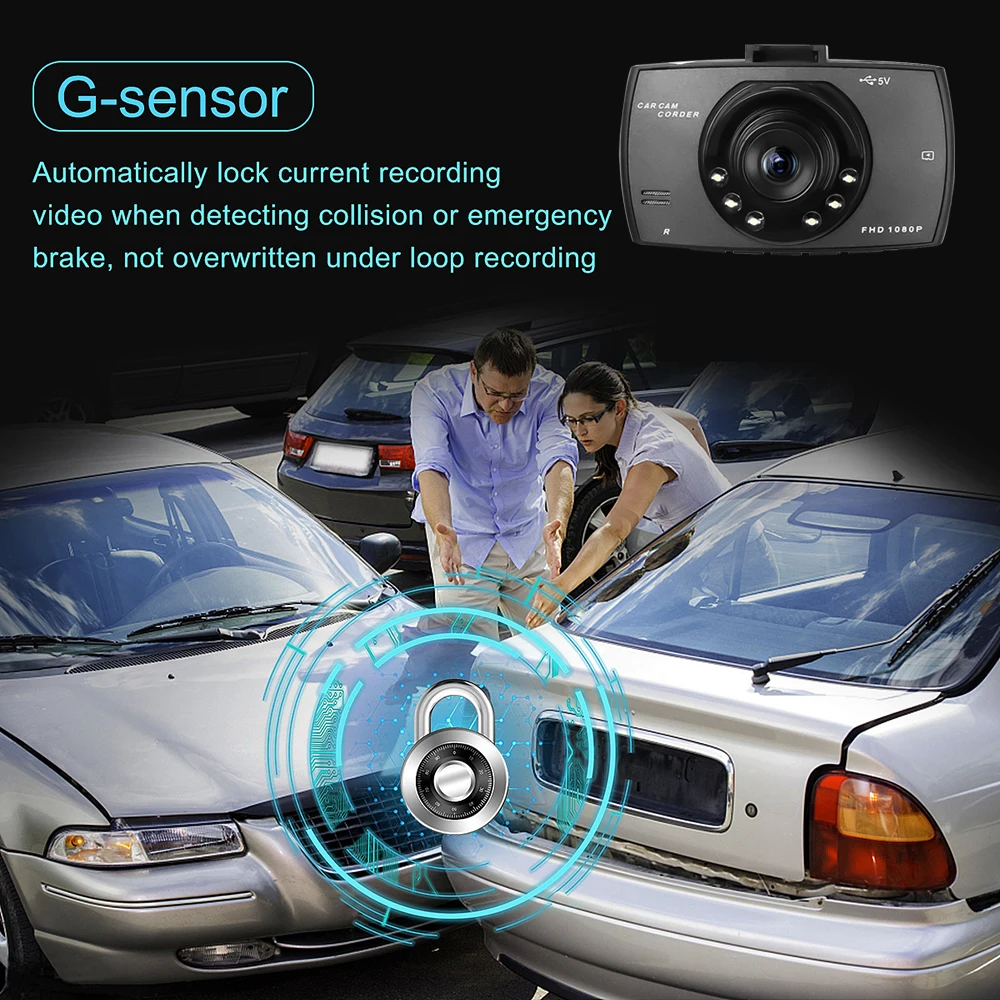 Автомобильный видеорегистратор G30 Full HD 1080P 120 градусов камера заднего вида с