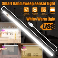 5v usb powered smart led kitchen light hand sweep sensor lamp high brightness backlight for cabinet wardrobes drawer 203040 cm