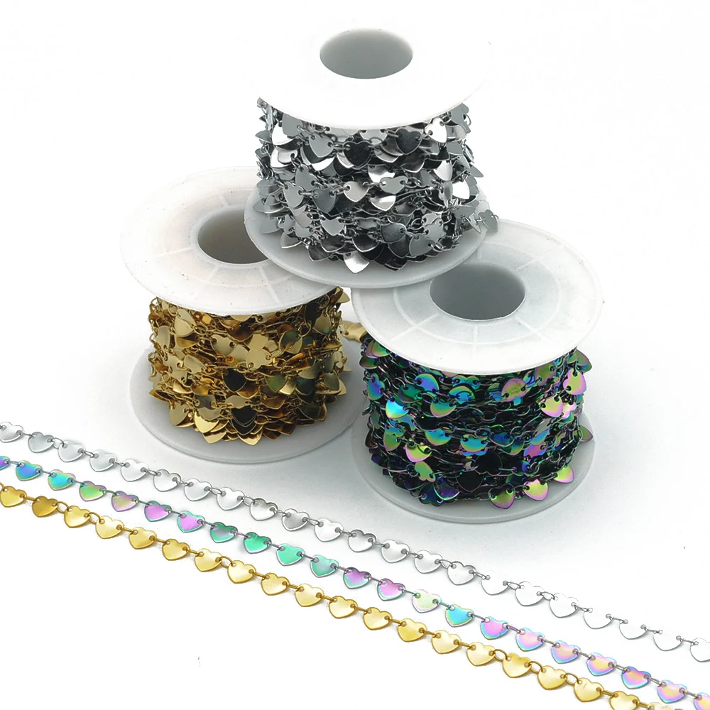 

Цепочка Из Нержавеющей Стали 100%, 10 метров, 4 мм, в форме сердца