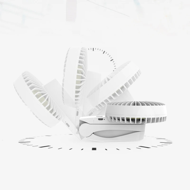 

4000Mah Portable Cooling Mini Usb Fan 4 Speeds 360 Degree All-Round Rotation Rechargeable Air Fan Usb Charging Desktop Clip Fan