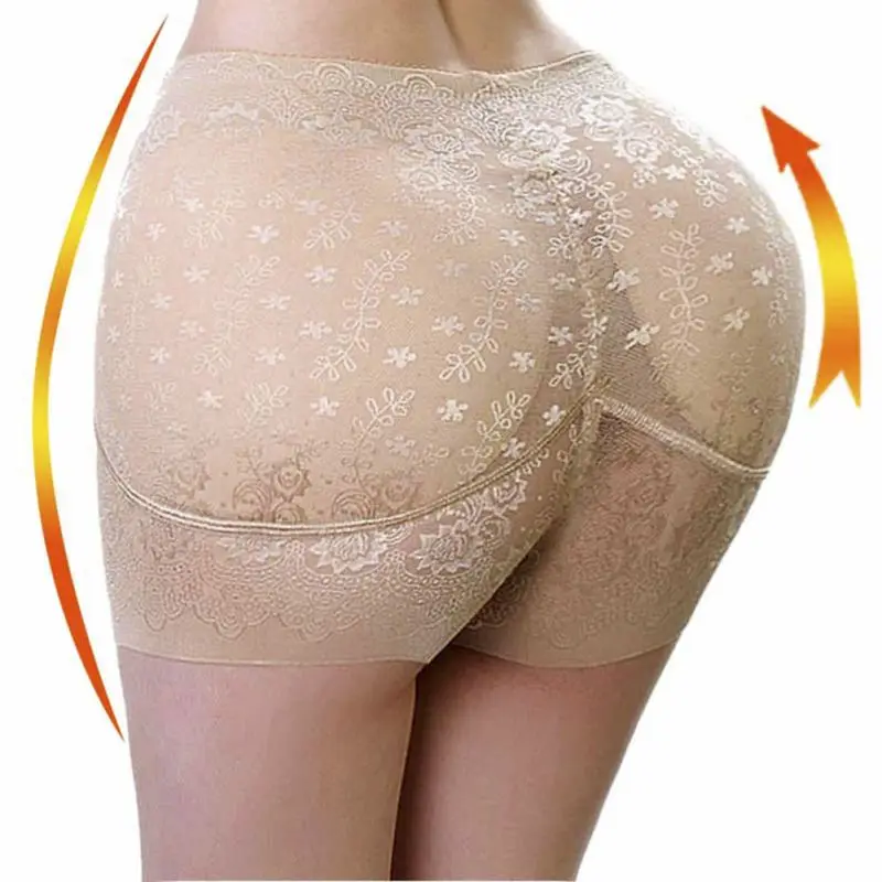 

Solid Color Womens Middle Waist Underwear Abundant Buttocks Padded Seamless Butt Lift Lingerie Hip Up Control Panties