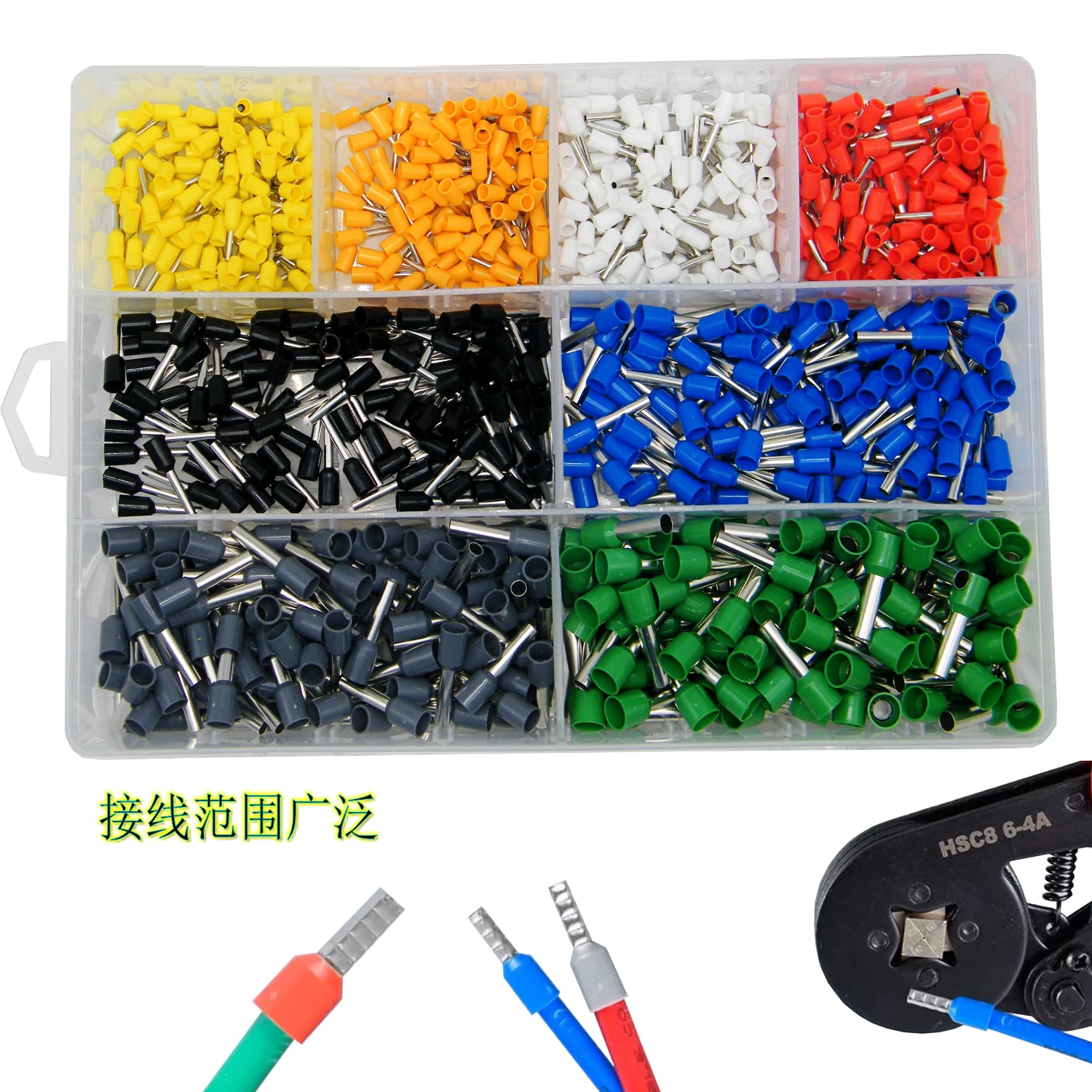 Изолированные наконечники-терминалы в коробке 800 штук E0506 E0508 E7508 E1008 E1510 E2512 E4012 E6012 0.5-6мм² проводной коннектор Терминатор.