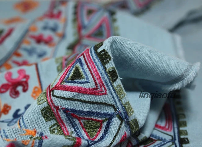 Этническая экзотическая ткань для одежды из хлопка и льна с вышивкой | Дом сад