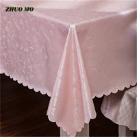 pink european jacquard waterproof table cloth anti hot oil kitchen table cloth flower checked rectangular round table cloth