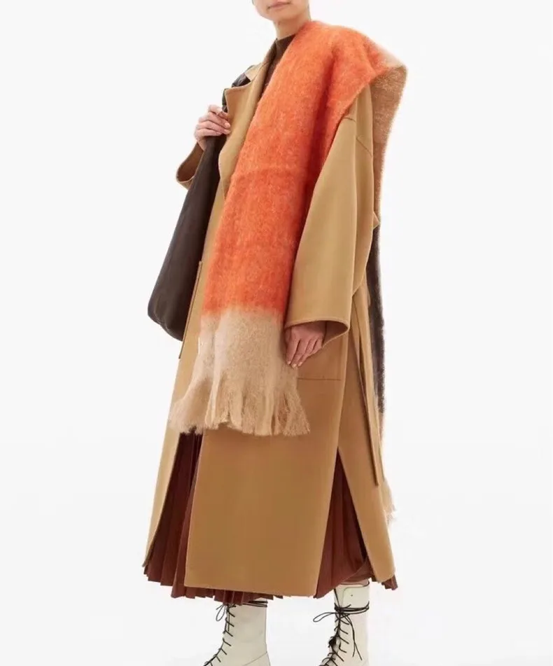 

Модный женский Шарф 35*190 см шерстяные теплые кашемировые зимние шарфы женская шаль клетчатая полосатая грубая подходящая для дам 3 цвета