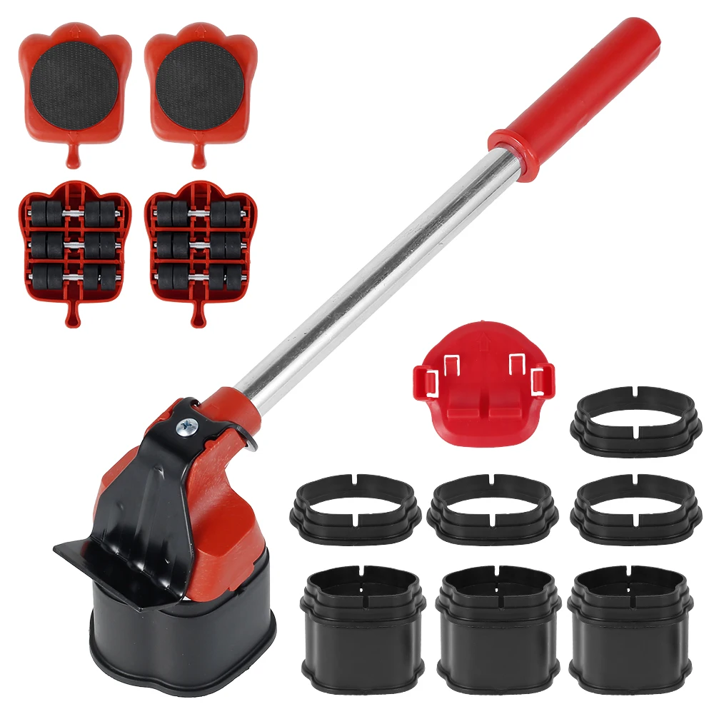 

13Pcs Dropshipping Furniture Mover Set Furniture Mover Tool Transport Lifter Heavy Stuffs Moving Wheel Roller Bar Hand Tools Set