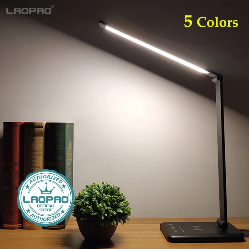 LAOPAO 52 шт. светодиодный настольный светильник 5 цветов x5 Dimable уровень сенсорный USB заряжаемый для чтения защита глаз с таймером Настольный светильник ночник