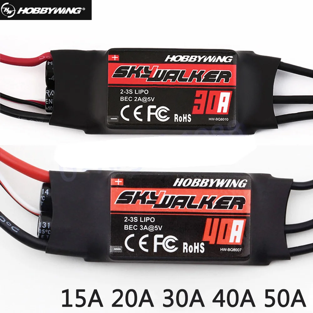 Новый бесщеточный контроллер скорости Hobbywing SkyWalker 20A 40A 50A 60A 80A RC ESC с UBEC|Детали и