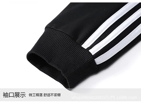 

Men's Zipper Gym TrackSuit Sport Jacket Suit Set Trousers Jogging Bottom Top Walk Blazer Train track 3 colors Strips Pockets E98
