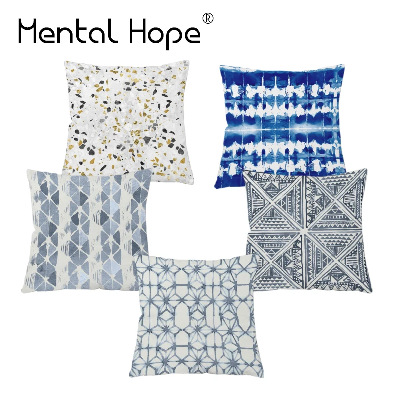 Геометрический Стиль плюшевый чехол для подушки клетка горошек печати диванной