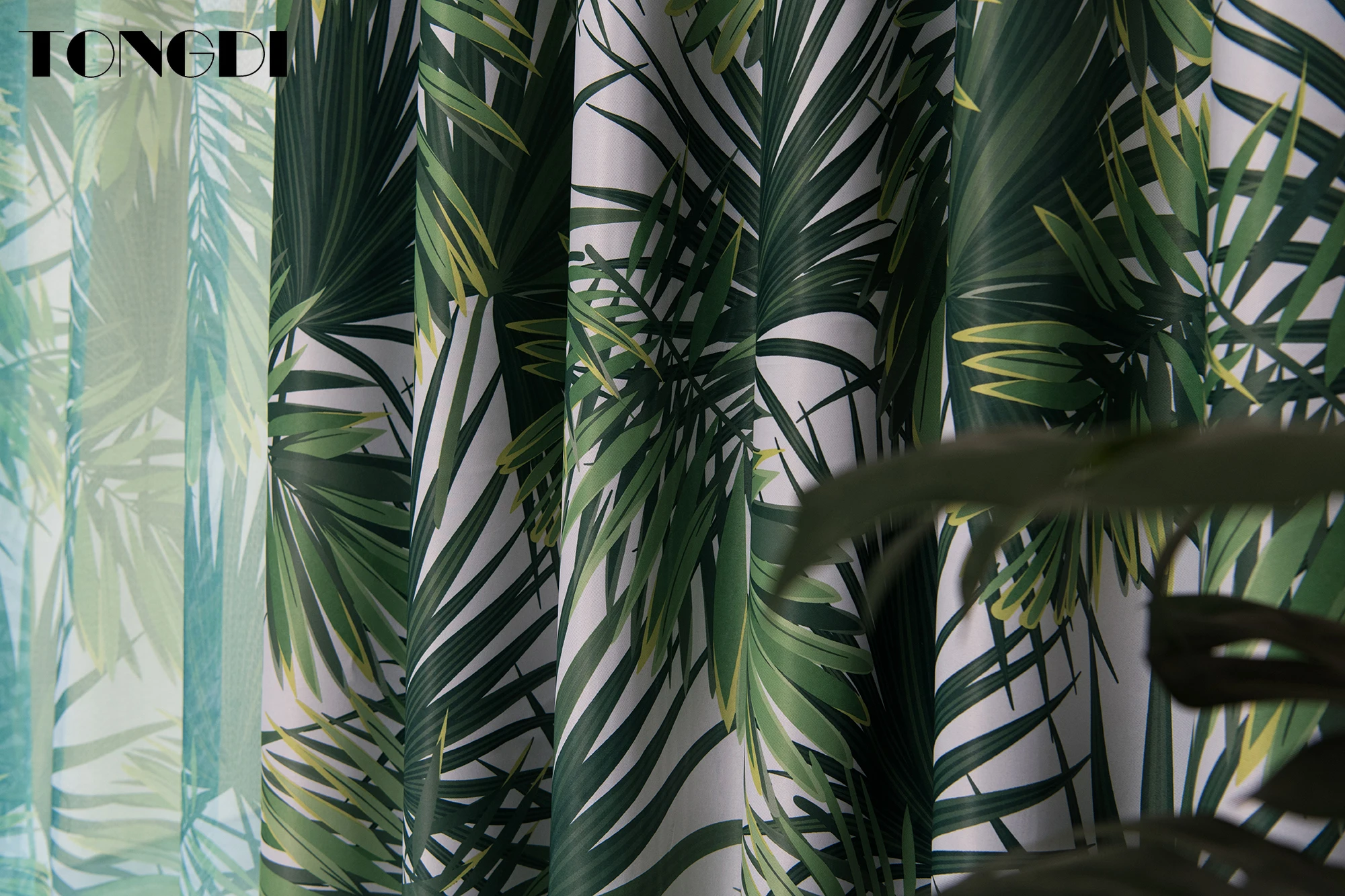 Затемняющая занавеска TONGDI с листьями тропического леса высококлассное