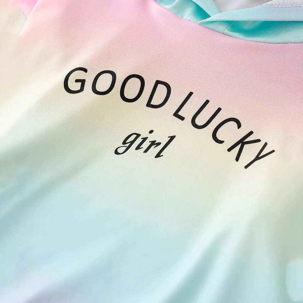 TELOTUNY детская одежда для малышей детей девочек с длинным рукавом радужной