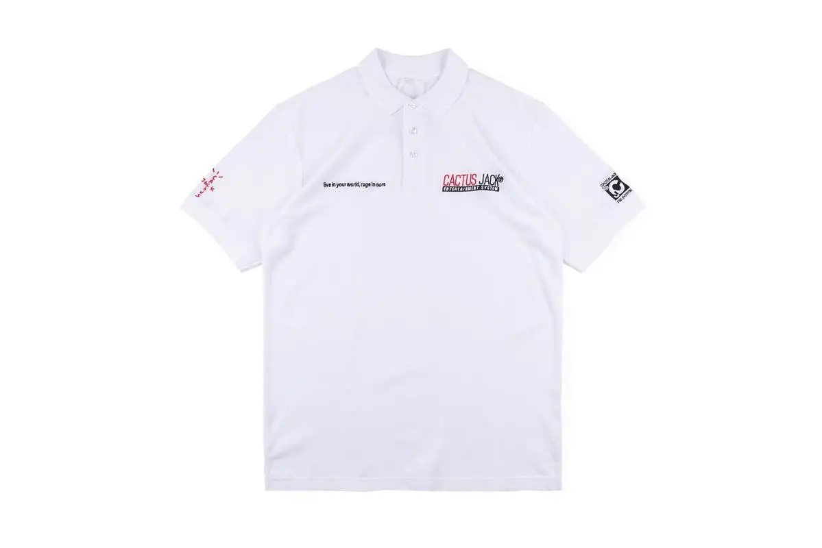 

Travis Scott t-shirt Staff TS monogrammed embroidered astroworld top tee Lapel Polo sreetwear hip-hop astroworld t-shirt