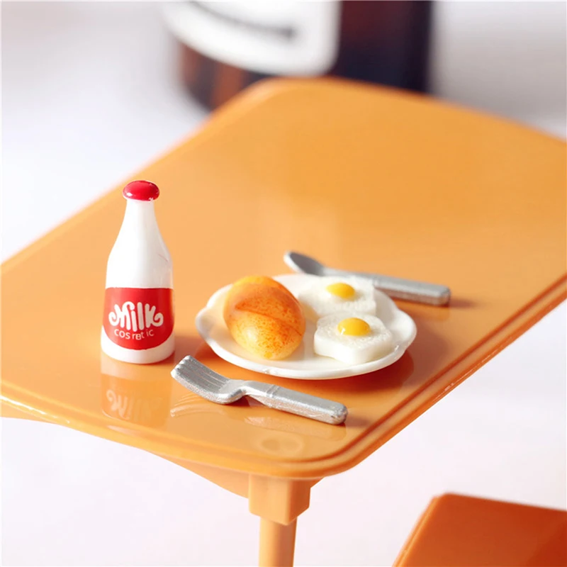 

Colorful 1Set 1/12 Dollhouse Miniature Kitchen Food Eggs Milk Bread for Kids Role Play Game Tableware Cookware