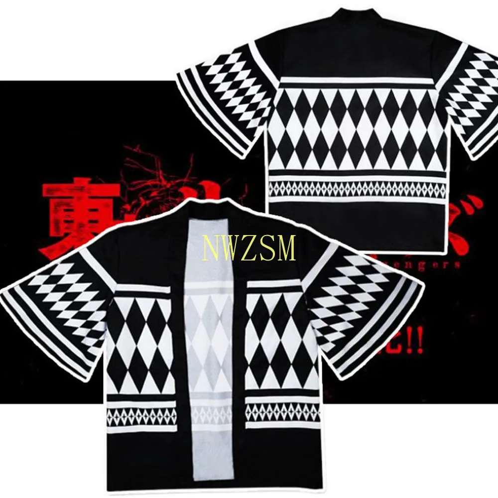 

Anime Tokyo Revengers T-shirt Sano Manjirou Ken Ryuguji Haori Polyester Summer Short-sleeve Tees tops Cosplay Costume