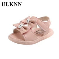 ulknn childrens pink sandals baby girl bowknot soft bottom toddler shoes beach shoes toe non slip princess cute summer 2021 new