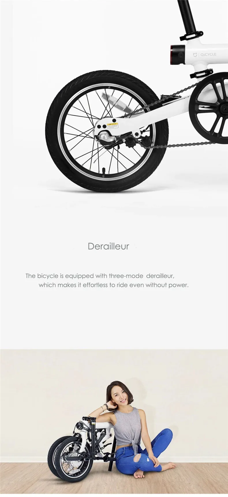 16 дюймов, электрический велосипед XIAOMI qicycle mijia,, Мини скрытый аккумулятор, городской Умный складной электровелосипед