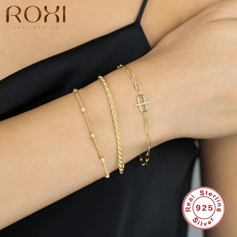 Женский маленький циркониевый браслет ROXI из стерлингового серебра 925 пробы с