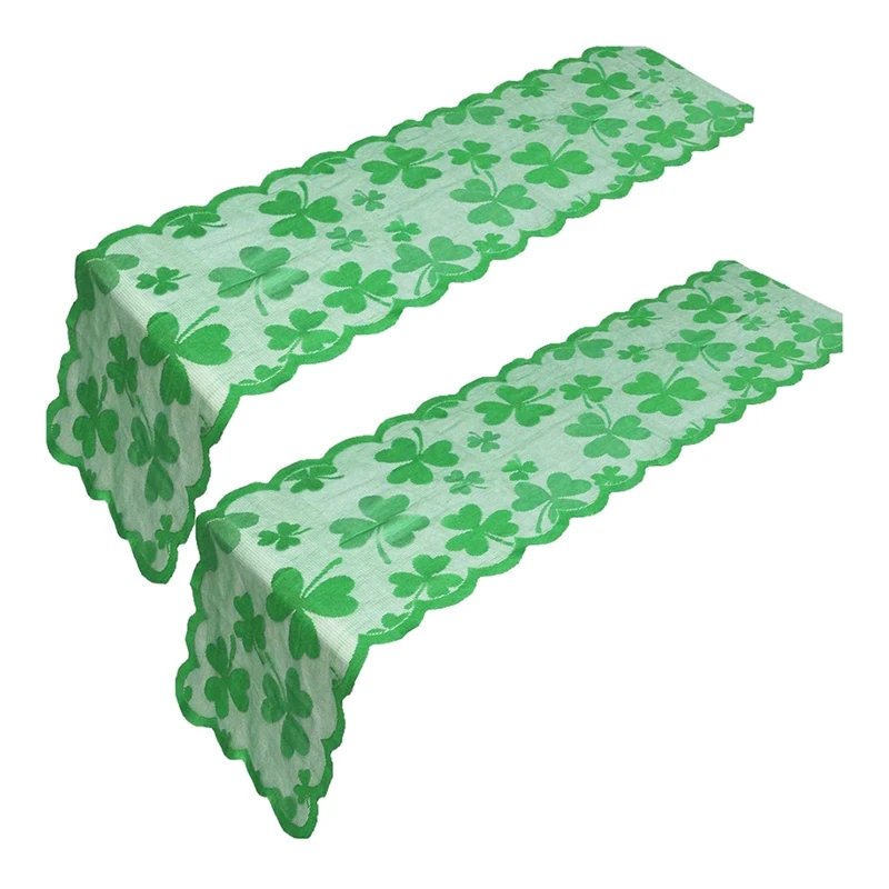 

Розничная продажа, 2 предмета День Святого Патрика Настольная дорожка вечерние украшения, трилистника Скатерти ужинов вечерние аксессуары ...