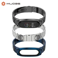 mijobs mi band 6 strap metal stainless steel for xiaomi mi band 6 5 4 smart watch accessories wristband miband 6 bracelet straps