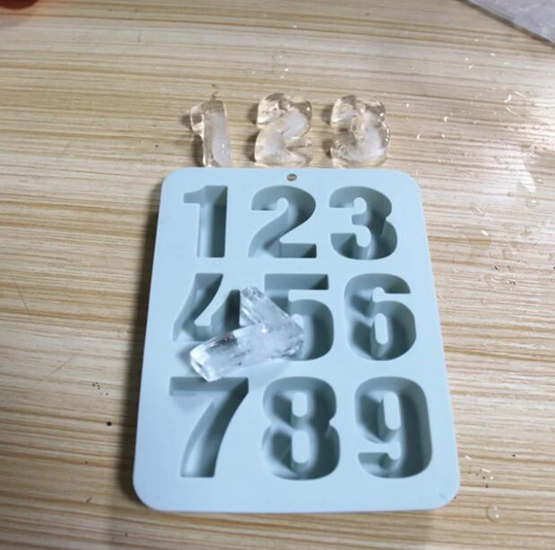 Силиконовая форма для льда с 9 ячейками инновационная Цифровая из смолы кофе желе