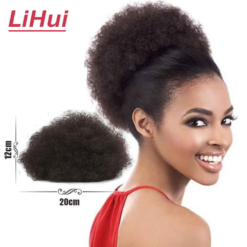 

LIHUI Puff-wigs Blick Girl 5inches/8inches African Buns Children's Chemical Fiber Hair Accessories Natural Black Brown